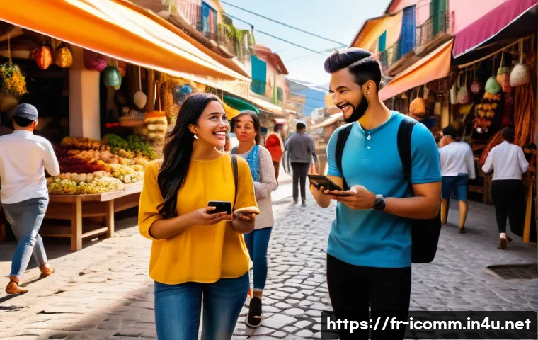국제커뮤니케이션 분야의 글로벌 기업 사례 - A vibrant digital marketing scene in Latin America featuring a warm, emotional community gathering; ...